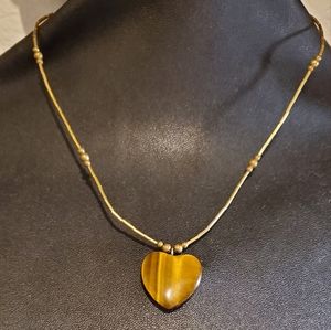 Heart Tiger Eye Necklace